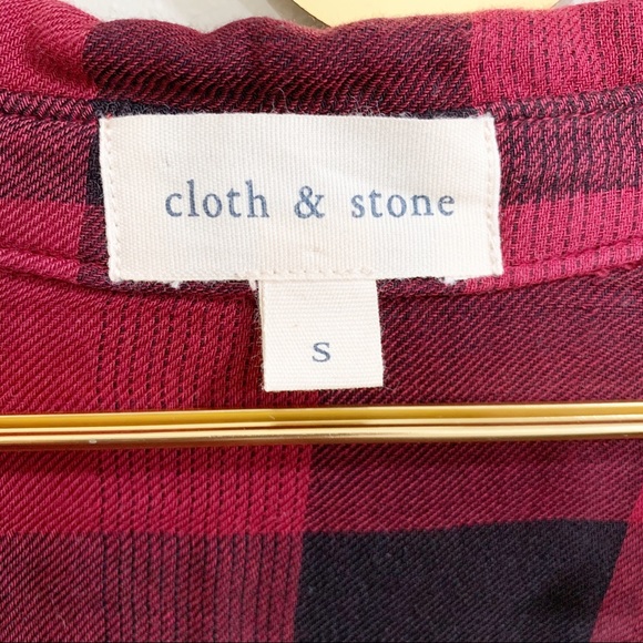 Anthropologie Cloth & Stone. Red & Black Flannel. - Picture 6 of 7